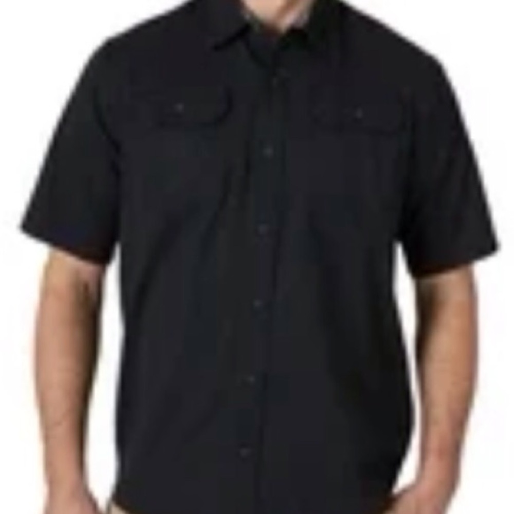 Wrangler Men's Black Short Sleeve Comfort Stretch Woven Shirt Size 3XL